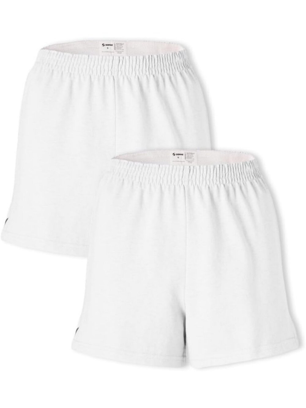 Athletic Women's Cheer Shorts, Cotton Blend, 3" Inseam, 2-Pack for Activewear